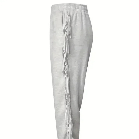 Tassel Trim Jogger Pants (LIGHT GREY) - Picture 3 of 4